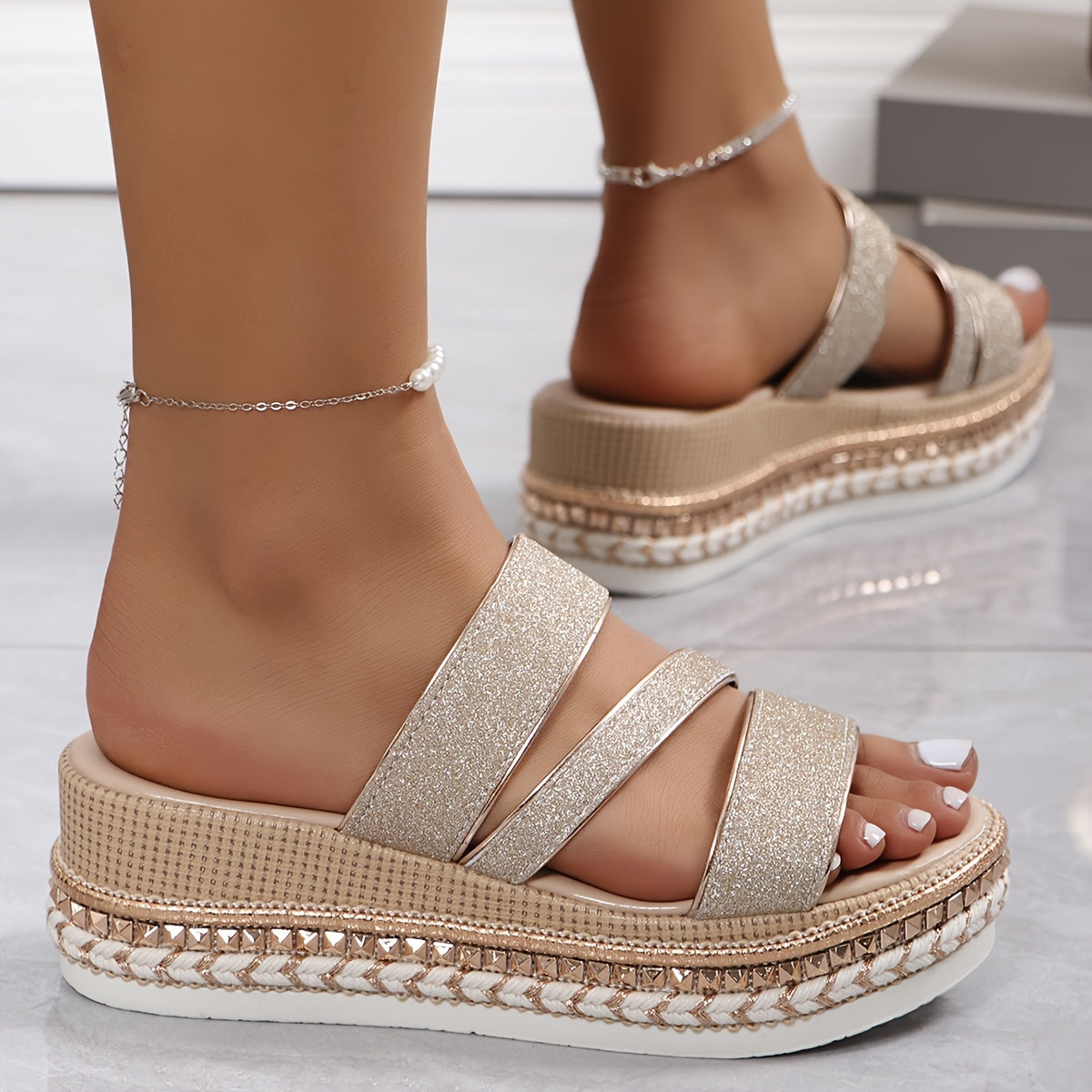 Jana | Women's Sequin Summer Sandals