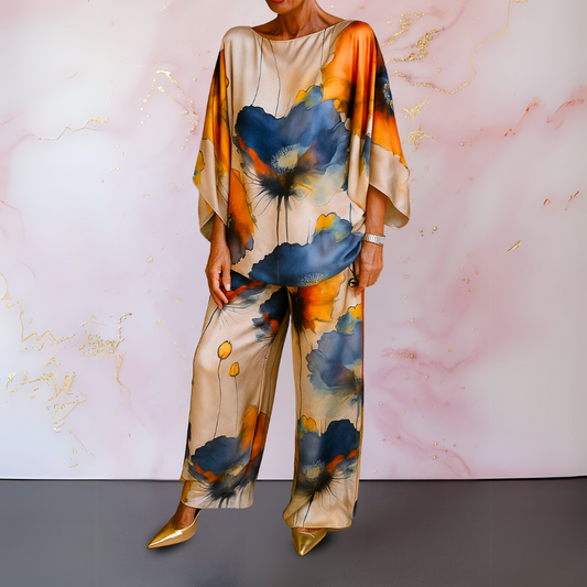 Fabinda | Women's Satin Casual Two-Piece Set