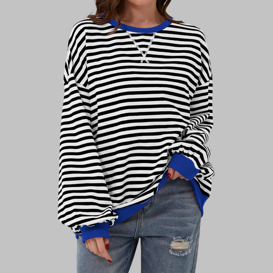 Calika | Women's Striped Oversized Casual Sweatshirt