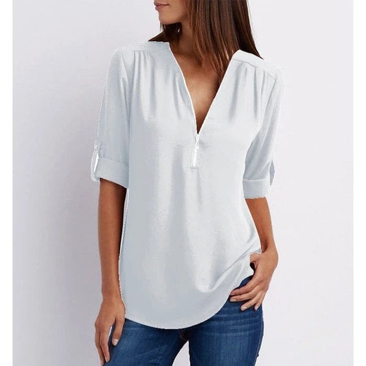 Caluma | Women's Lace V-Neck Workwear Top