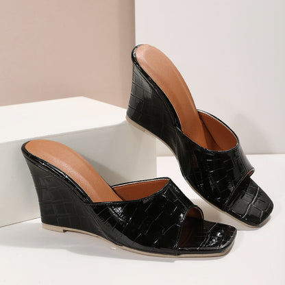 Flora | Women's Lace Leather Wedge Shoes