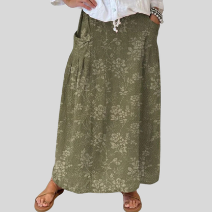 Selenite | Women's Floral Casual Retro Skirt