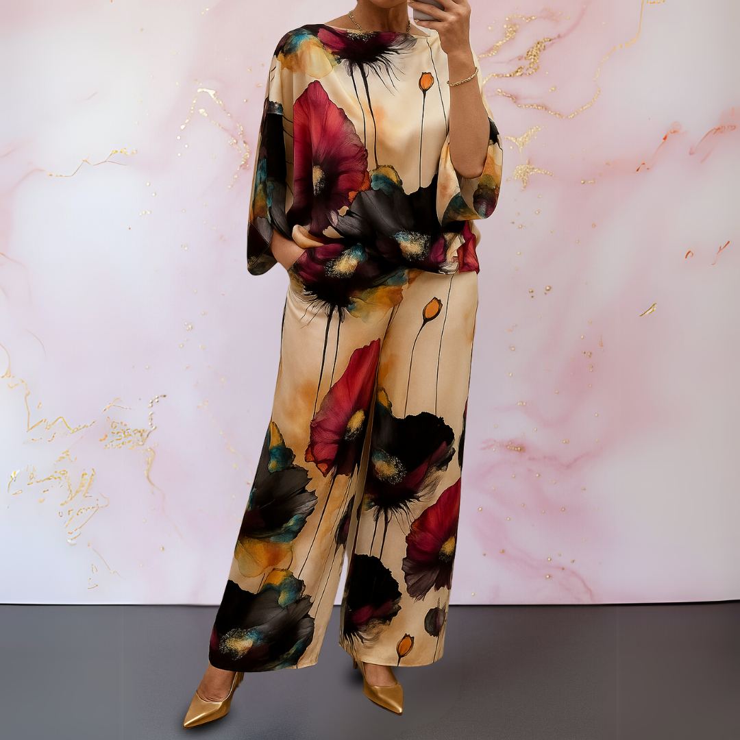 Fabinda | Women's Satin Casual Two-Piece Set