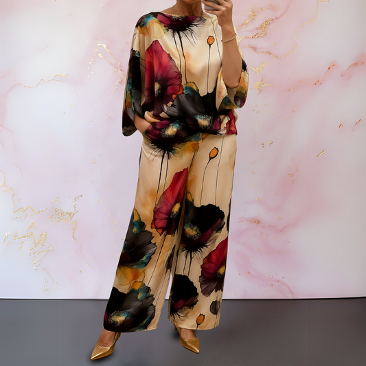Fabinda | Women's Satin Casual Two-Piece Set