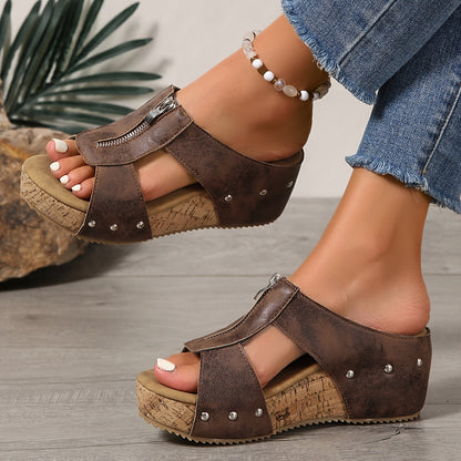 Adeliza | Women's Summer Platform Slip-On Sandals