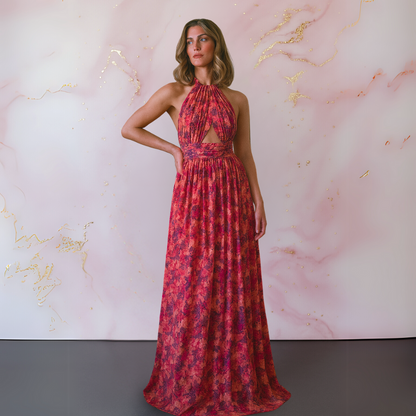 Federica | Women's Maxi Floral Backless Summer Dress