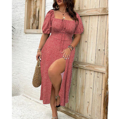 Carlotta | Women's Maxi Plus-Size Puff-Sleeve Dress
