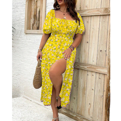 Carlotta | Women's Maxi Plus-Size Puff-Sleeve Dress