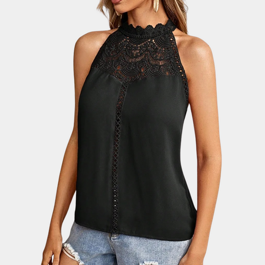Velonda | Women's Lace High-Neck Summer Top