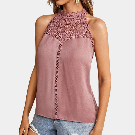 Velonda | Women's Lace High-Neck Summer Top