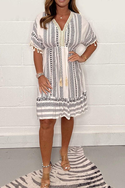 Ardis | Women's Mini Lace Boho V-Neck Dress
