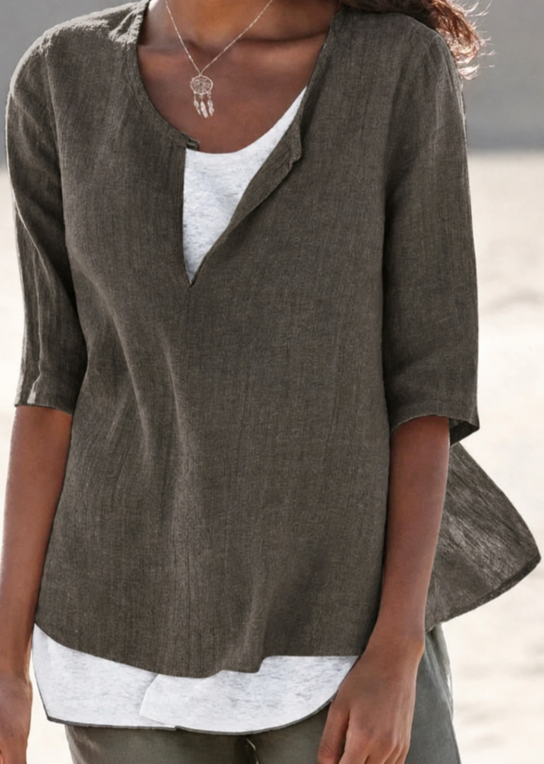 Malama | Women's Lace V-Neck Summer Top