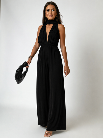 Garance | Women's V-Neck Wide-Leg Wedding Jumpsuit