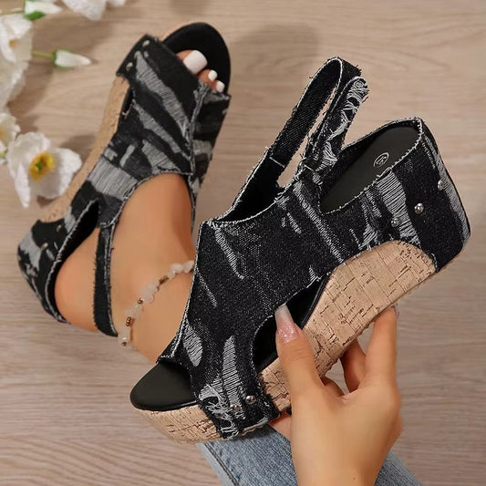 Rhiannon | Women's Summer Cork Wedge Sandals