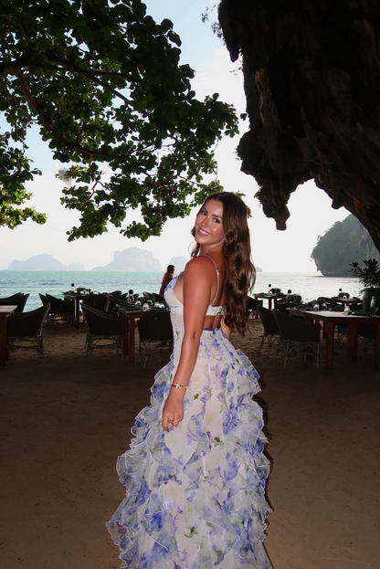 Delina | Women's Maxi Floral Lace Cut-Out Dress