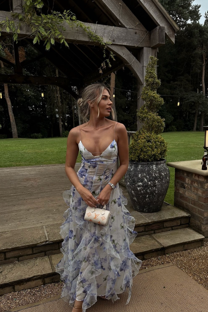 Delina | Women's Maxi Floral Lace Cut-Out Dress