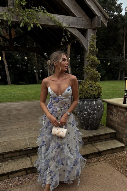 Delina | Women's Maxi Floral Lace Cut-Out Dress