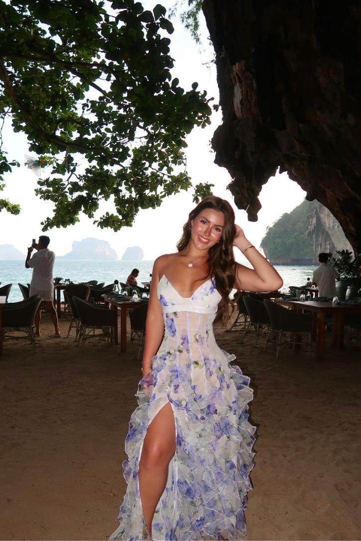 Delina | Women's Maxi Floral Lace Cut-Out Dress