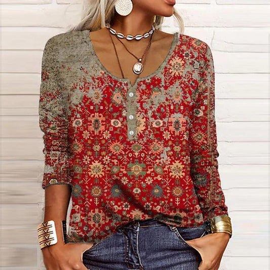 Calara | Women's Floral Lace Boho Oversized Blouse