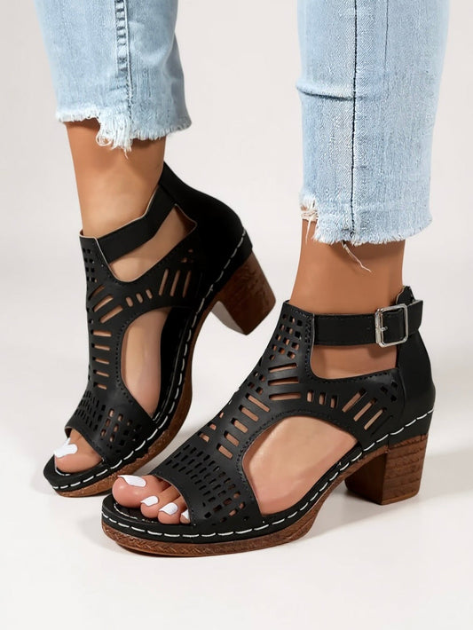 Vigdis | Women's Cut-Out Casual Block Sandals