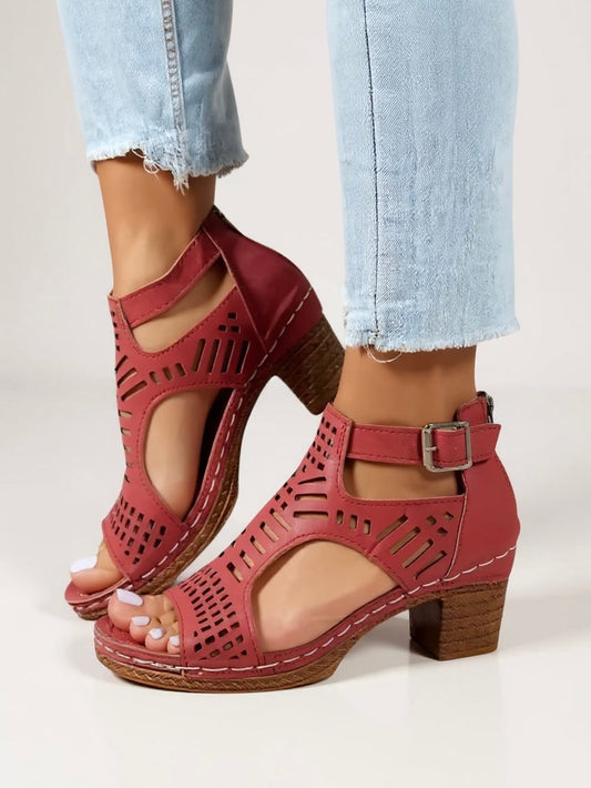 Vigdis | Women's Cut-Out Casual Block Sandals