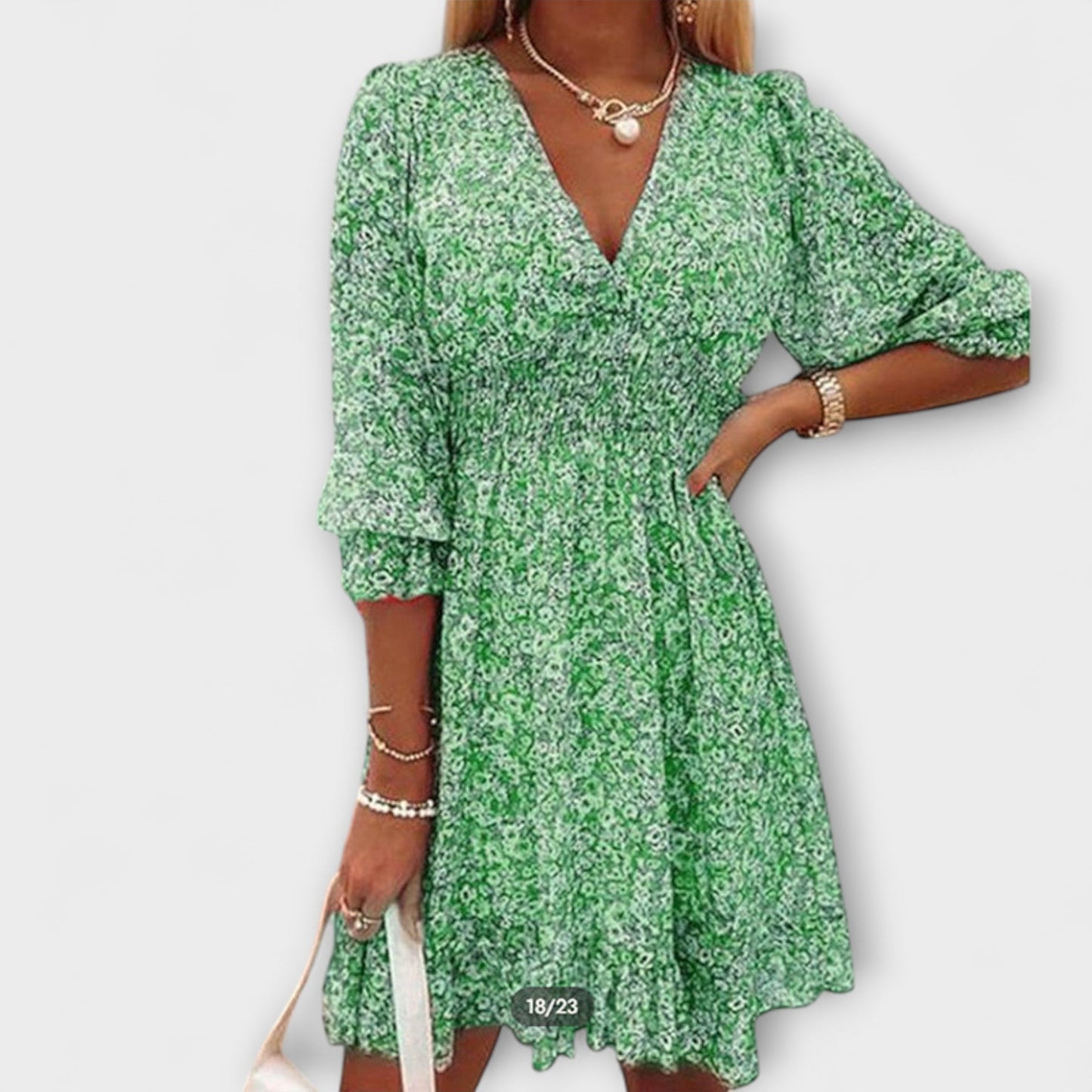 Elvira | Women's Floral Puff-Sleeve Summer Dress
