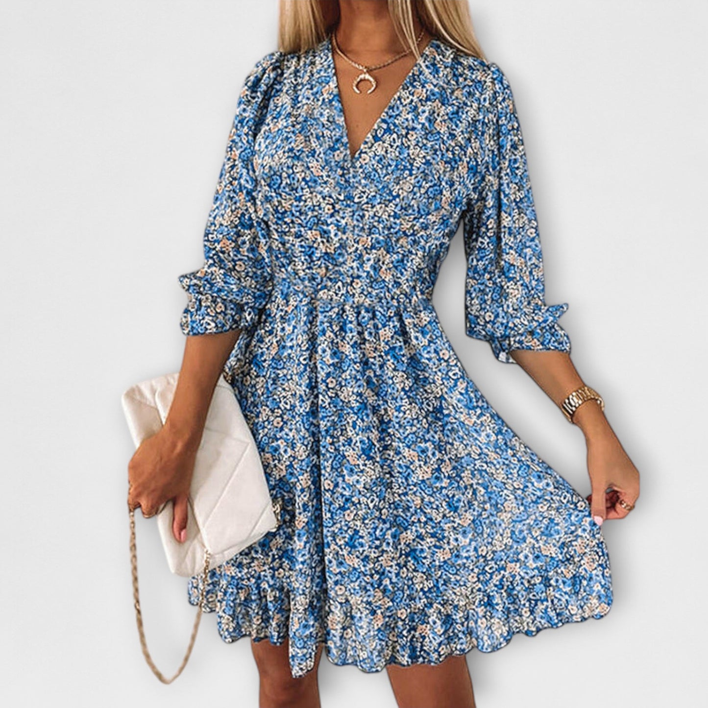 Elvira | Women's Floral Puff-Sleeve Summer Dress