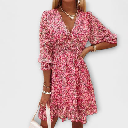 Elvira | Women's Floral Puff-Sleeve Summer Dress