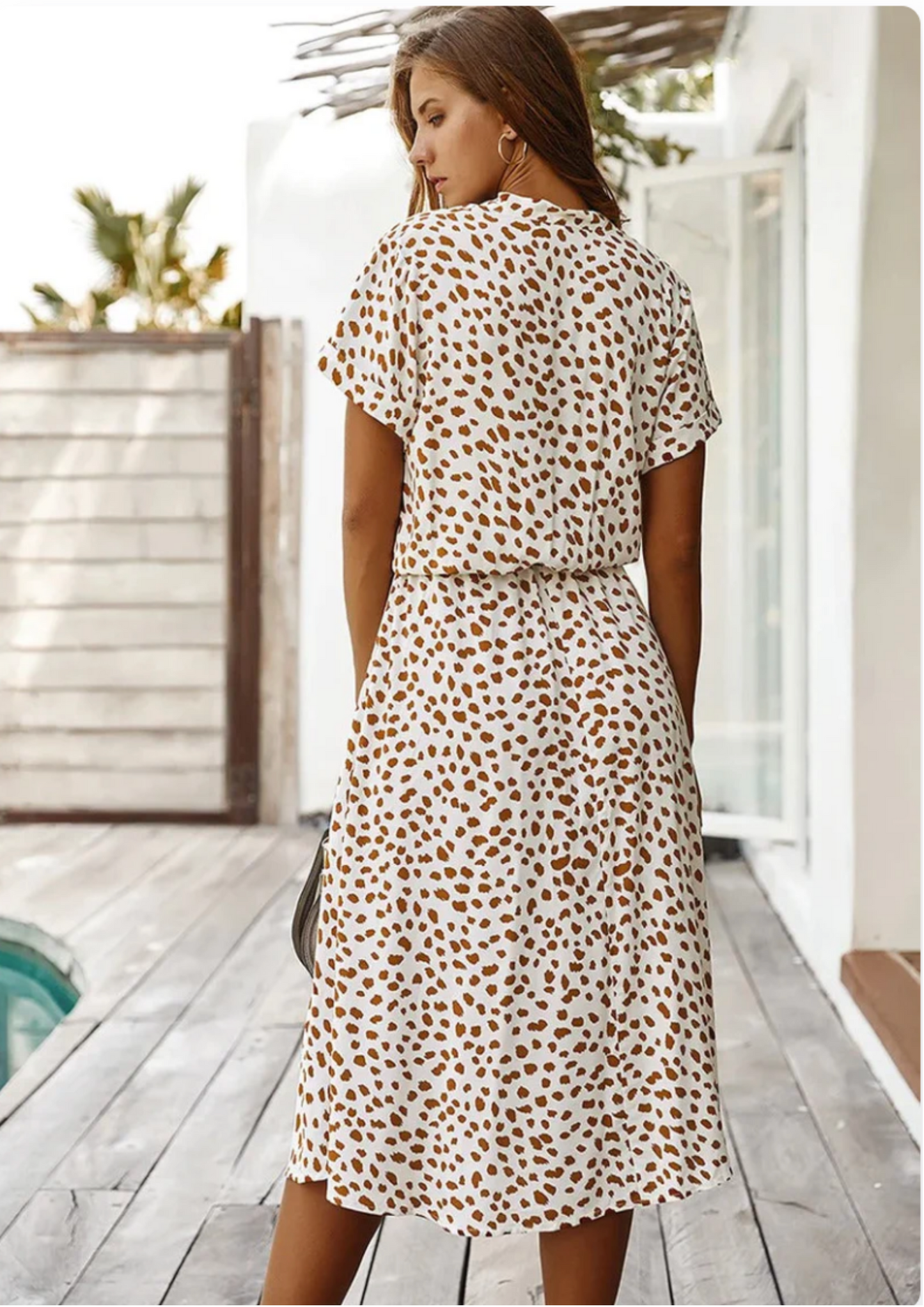 Isabeau | Women's Midi Oversized V-Neck Summer Dress