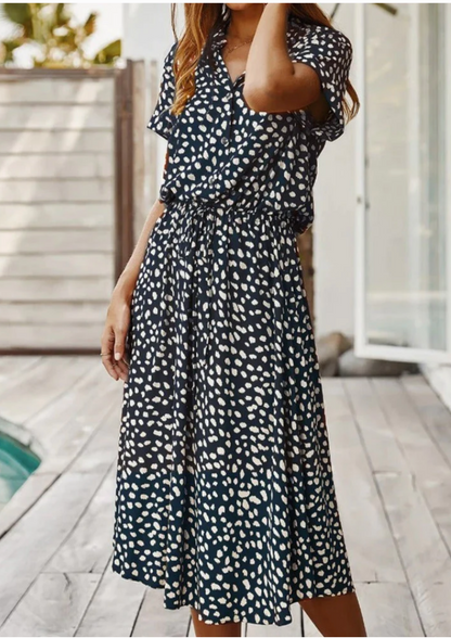 Isabeau | Women's Midi Oversized V-Neck Summer Dress