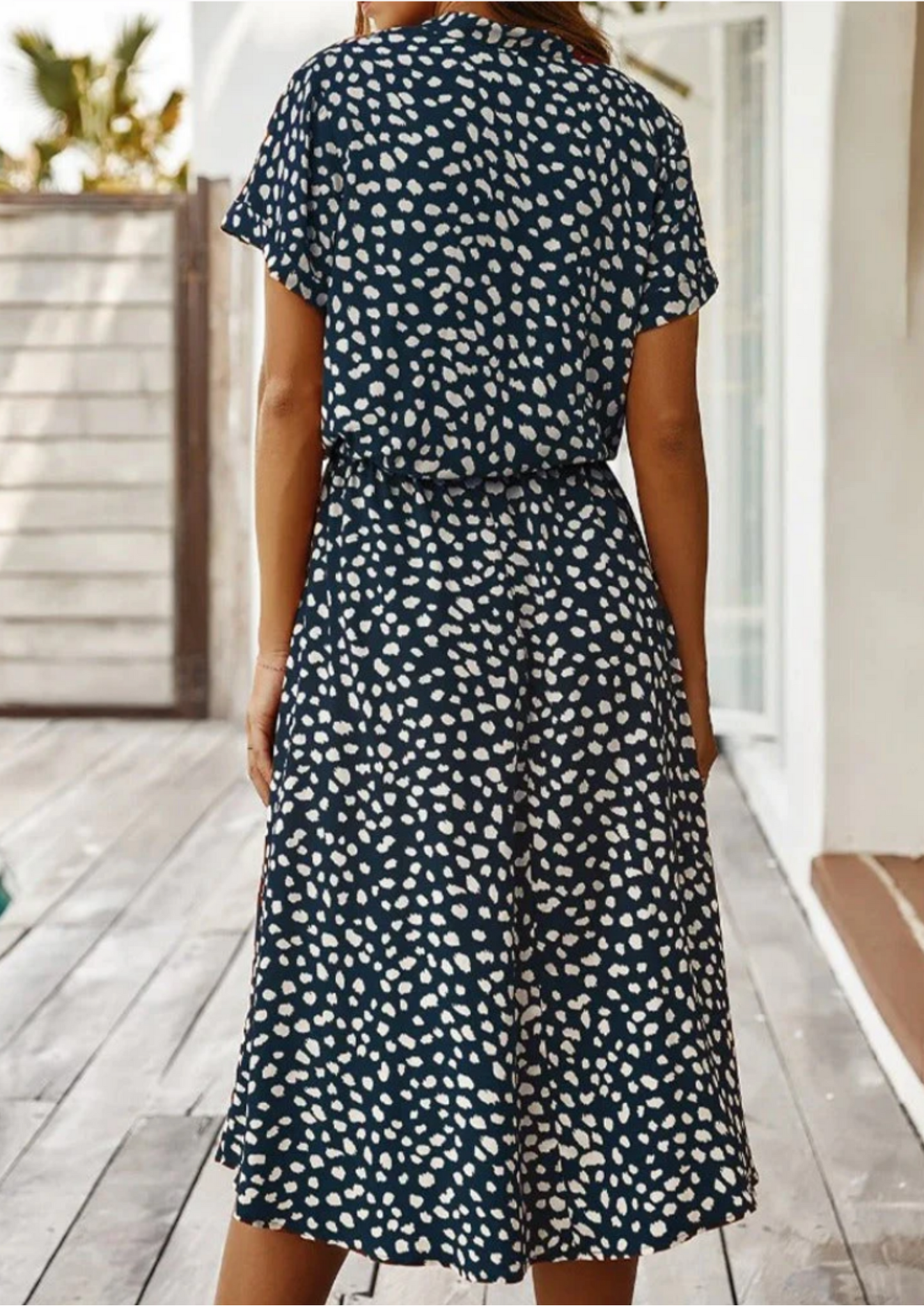 Isabeau | Women's Midi Oversized V-Neck Summer Dress