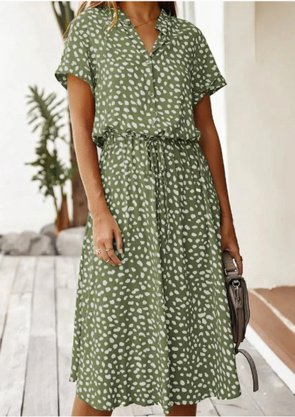 Isabeau | Women's Midi Oversized V-Neck Summer Dress