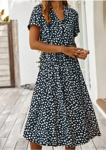 Isabeau | Women's Midi Oversized V-Neck Summer Dress