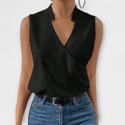 Nalandra | Women's V-Neck Wide-Leg Summer Blouse
