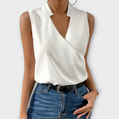 Nalandra | Women's V-Neck Wide-Leg Summer Blouse