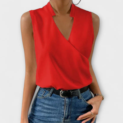 Nalandra | Women's V-Neck Wide-Leg Summer Blouse