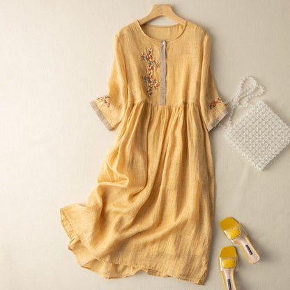 Piera | Women's Midi Embroidered Lace Casual Dress