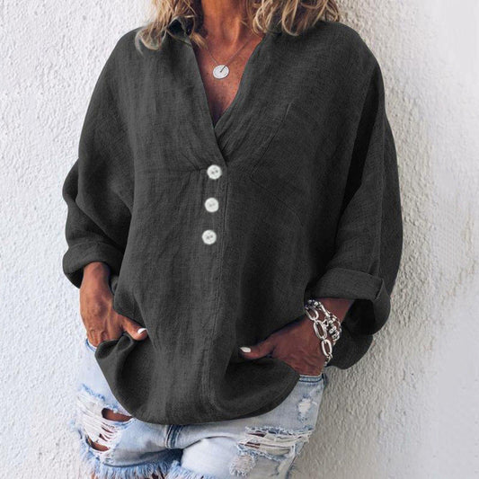 Caliva | Women's Oversized V-Neck Summer Top