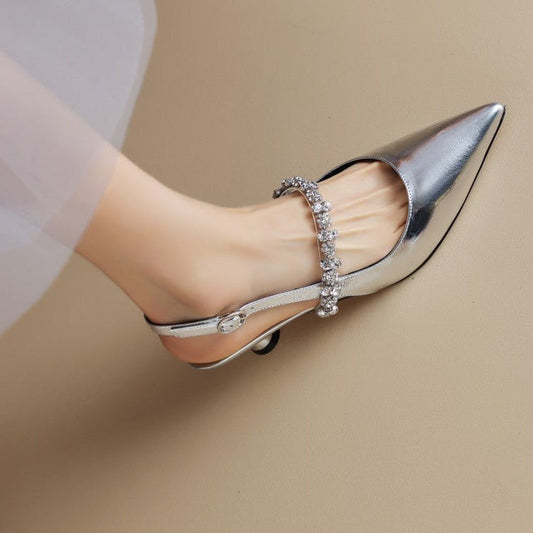 Lavender | Women's Wide-Leg Wedding Crystal Heels