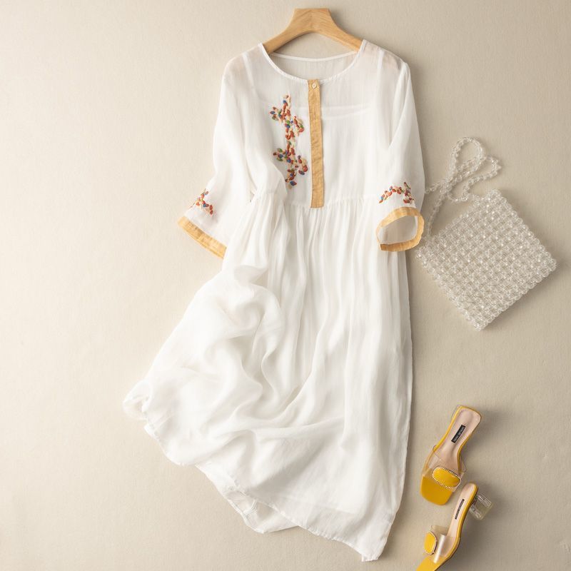 Piera | Women's Midi Embroidered Lace Casual Dress