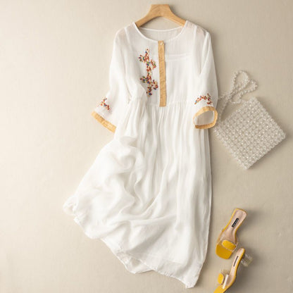 Piera | Women's Midi Embroidered Lace Casual Dress