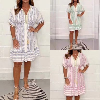 Ardis | Women's Mini Lace Boho V-Neck Dress