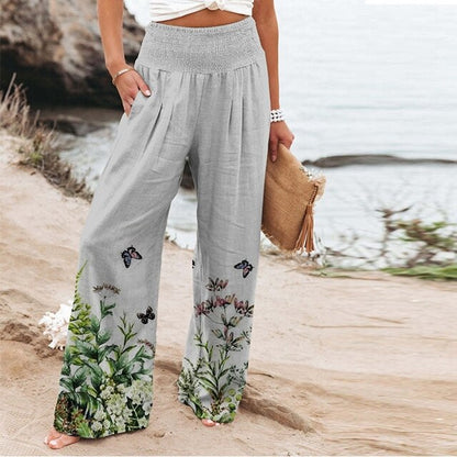 Liberata | Women's Floral Wide-Leg Beach Trousers