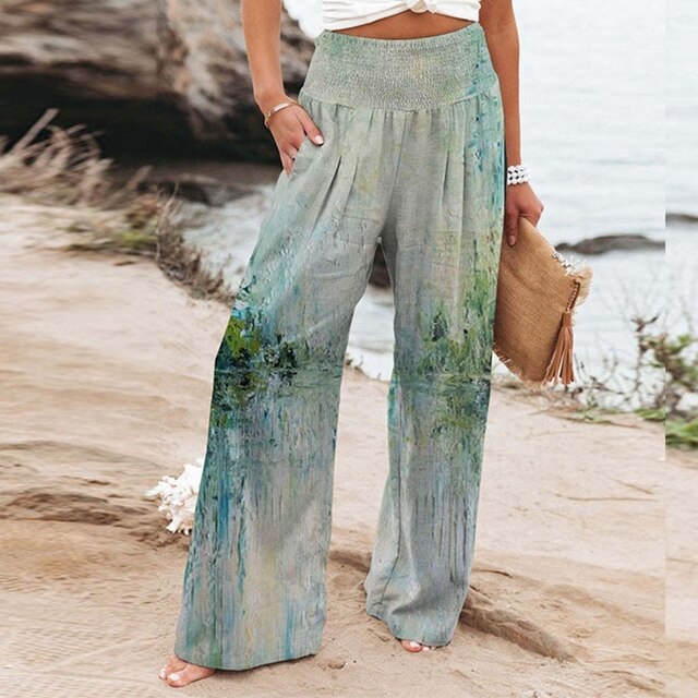 Liberata | Women's Floral Wide-Leg Beach Trousers