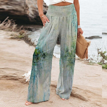 Liberata | Women's Floral Wide-Leg Beach Trousers