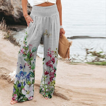 Liberata | Women's Floral Wide-Leg Beach Trousers