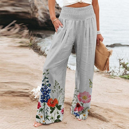 Liberata | Women's Floral Wide-Leg Beach Trousers