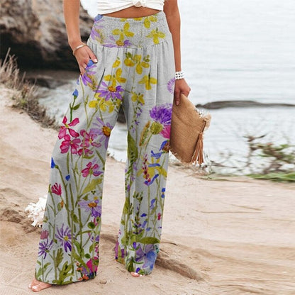 Liberata | Women's Floral Wide-Leg Beach Trousers