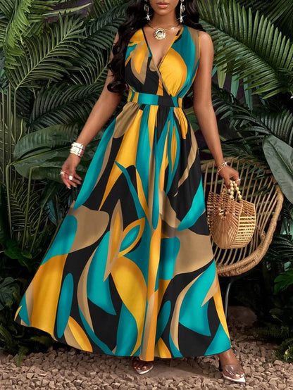 Leonora | Women's Maxi Floral V-Neck Beach Dress