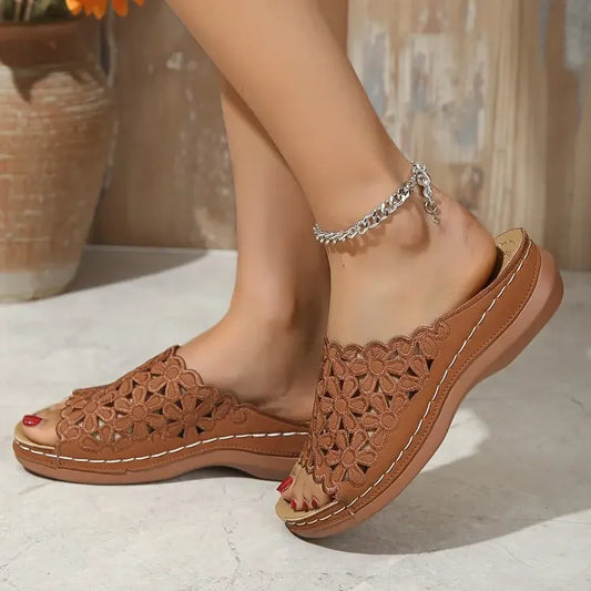 Aileen | Women's Floral Strappy Open-Toe Sandals